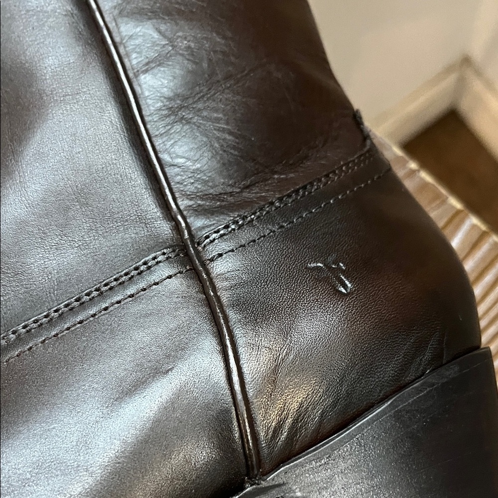 FRYE Brown Leather Cowboy Boots SACHA MID PULL ON - Picture 6 of 12